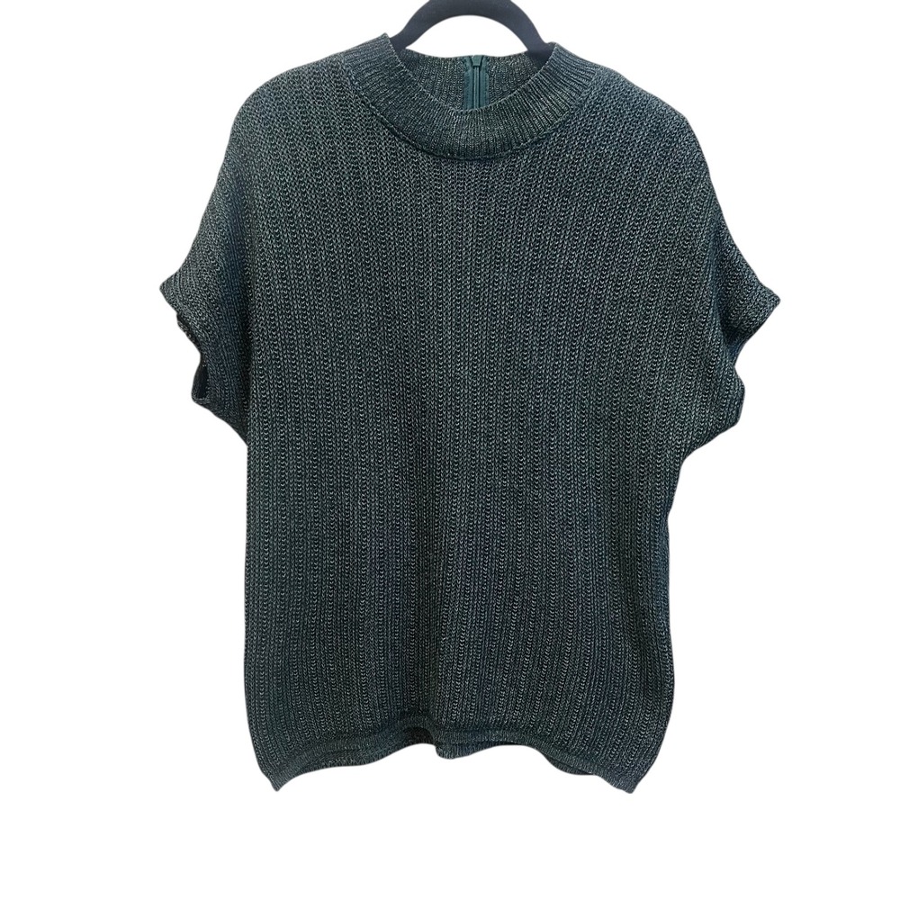 Vintage Zonda Nellis Sweater Pullover Woven‎ Crewneck Green Size Large